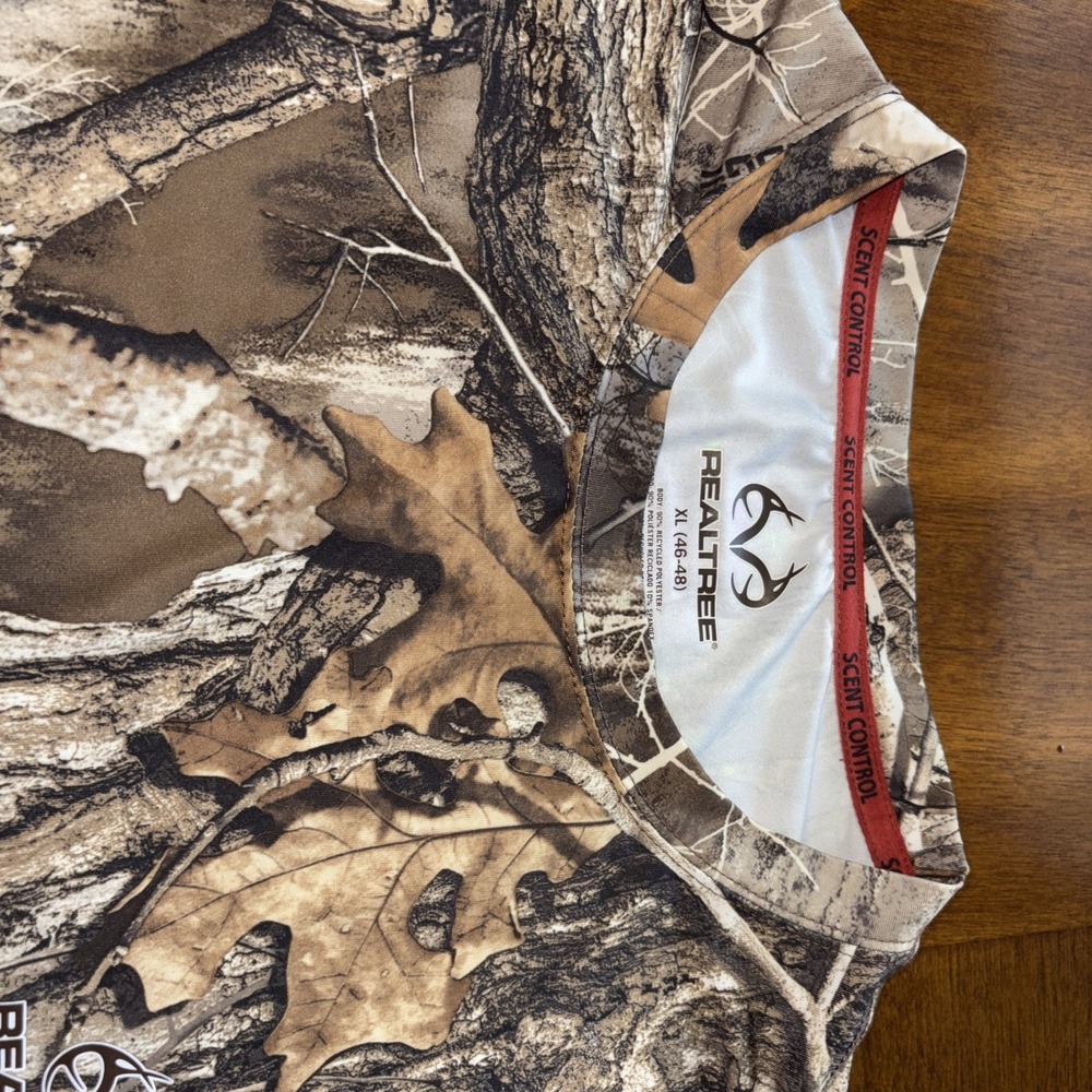 Realtree Camo Scent Control Edge Long Sleeve Shirt Base Clothing Men's XL 46-48